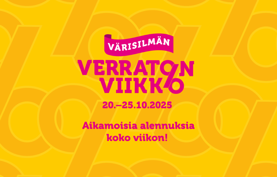 Mainoskuva Värisilmän Verraton viikko -kampanjasta.